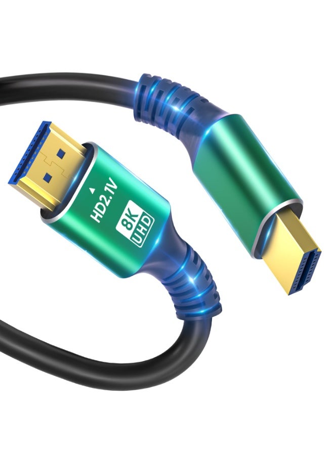 كابل HDMI فائق السرعة 8K/4K/10K، بسرعة 48 جيجابت في الثانية، طوله 1.5 متر (5 أقدام)، معتمد، كابل HDMI 2.1 مضفر، يدعم دقة 4K بمعدل 120 هرتز و8K بمعدل 60 هرتز، يدعم DTS:X، HDCP 2.2 و2.3، وHDR 10، متوافق مع Roku TV/PS5/HDTV/Blu-ray - Image 1